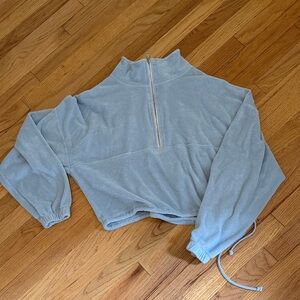 Gil Rodriguez Women's Light Blue Half-Zip Terry Cloth Sweatshirt